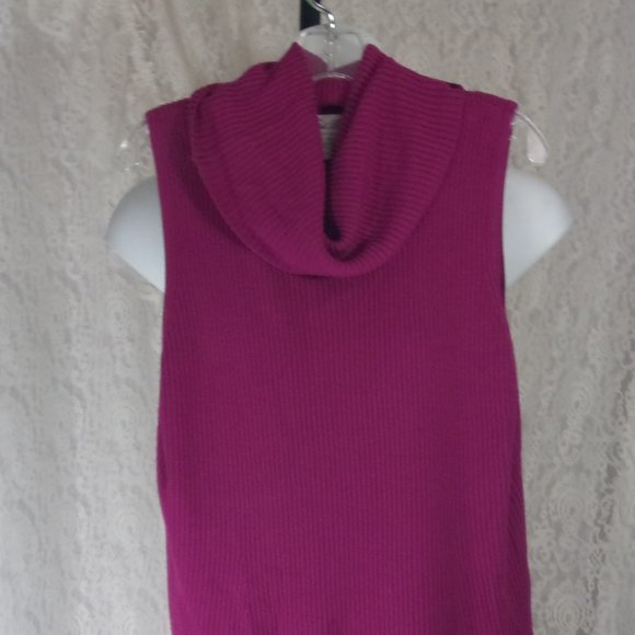 Fred David Fuchsia Knit Sleeveless Cowl neck Sweater Size XL - Picture 1 of 3